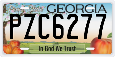 GA license plate PZC6277