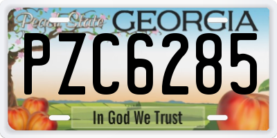 GA license plate PZC6285