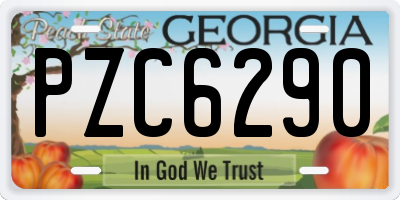 GA license plate PZC6290