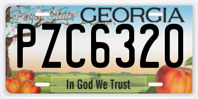 GA license plate PZC6320