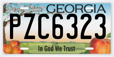 GA license plate PZC6323