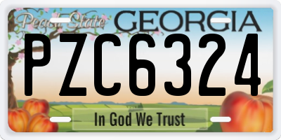 GA license plate PZC6324
