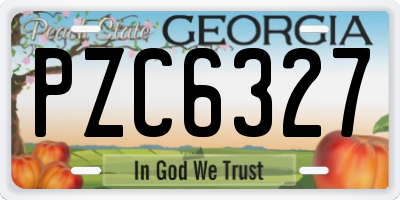 GA license plate PZC6327