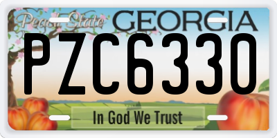 GA license plate PZC6330