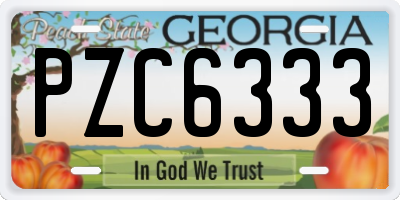 GA license plate PZC6333