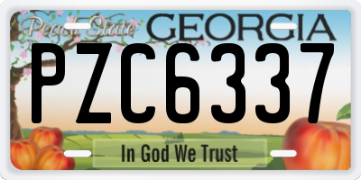GA license plate PZC6337