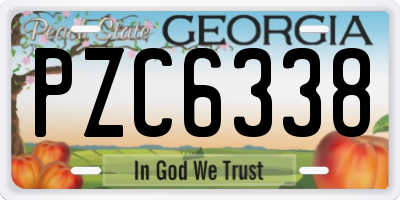 GA license plate PZC6338