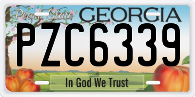 GA license plate PZC6339