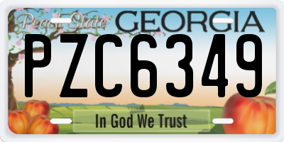 GA license plate PZC6349