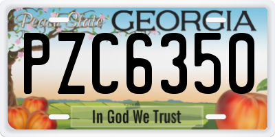 GA license plate PZC6350