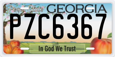 GA license plate PZC6367