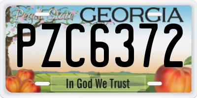 GA license plate PZC6372