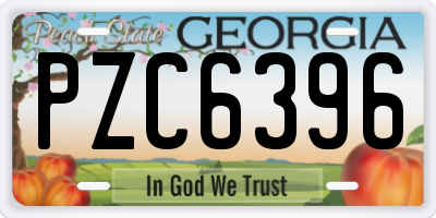 GA license plate PZC6396