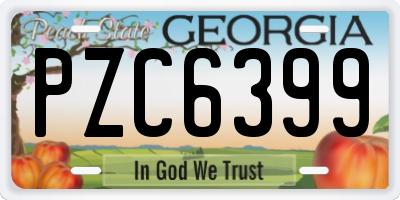 GA license plate PZC6399