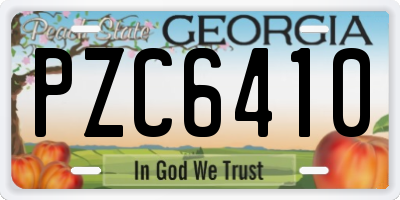 GA license plate PZC6410