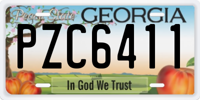 GA license plate PZC6411