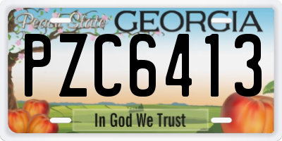 GA license plate PZC6413