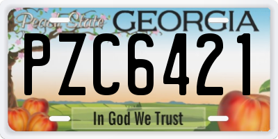 GA license plate PZC6421