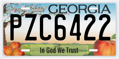 GA license plate PZC6422
