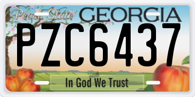 GA license plate PZC6437