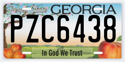GA license plate PZC6438