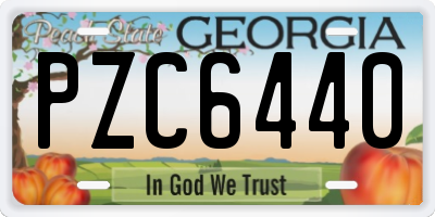 GA license plate PZC6440