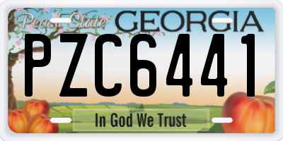 GA license plate PZC6441