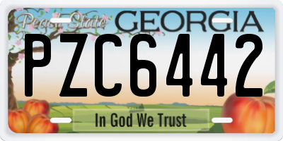 GA license plate PZC6442