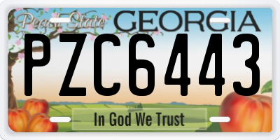 GA license plate PZC6443