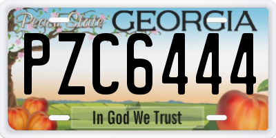 GA license plate PZC6444