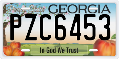 GA license plate PZC6453