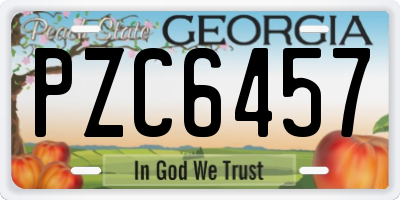 GA license plate PZC6457