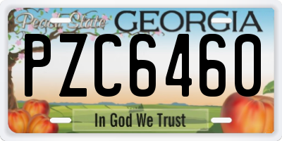 GA license plate PZC6460