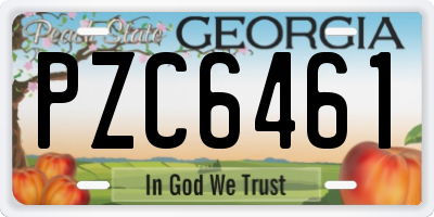 GA license plate PZC6461