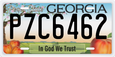 GA license plate PZC6462