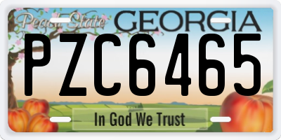 GA license plate PZC6465