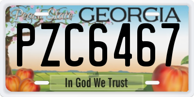 GA license plate PZC6467