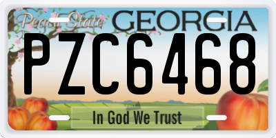 GA license plate PZC6468