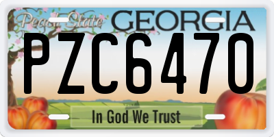 GA license plate PZC6470