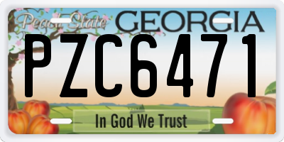 GA license plate PZC6471