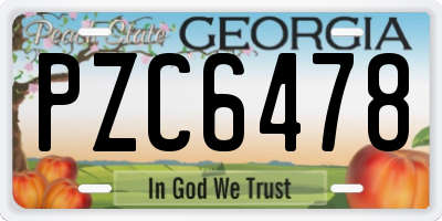 GA license plate PZC6478
