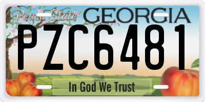 GA license plate PZC6481