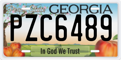 GA license plate PZC6489