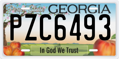 GA license plate PZC6493