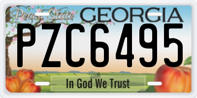GA license plate PZC6495