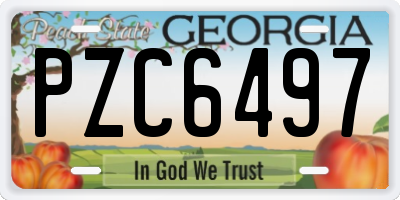 GA license plate PZC6497