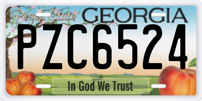 GA license plate PZC6524