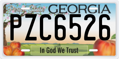 GA license plate PZC6526