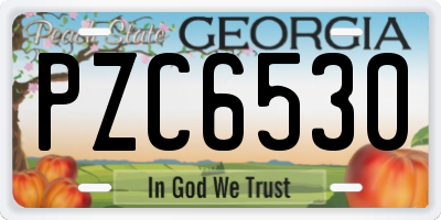 GA license plate PZC6530