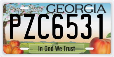 GA license plate PZC6531
